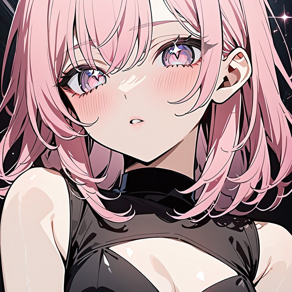 Example result. Prompt: 1girl close up, short pink hair, sparkly eyes, black sleeveless shirt, (newest anime art style), masterpiece Negative Prompt:…
