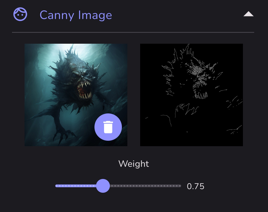 Controlnet - Canny: 3) Now, to upload the monster image and create a Canny Image Map