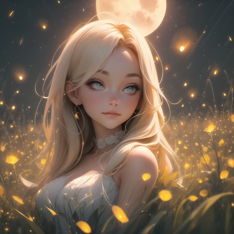 Example result. Prompt: beautiful woman, portrait, in a field after dusk, full of fireflies+, under a full moon, best quality Negative Prompt: ugly,…