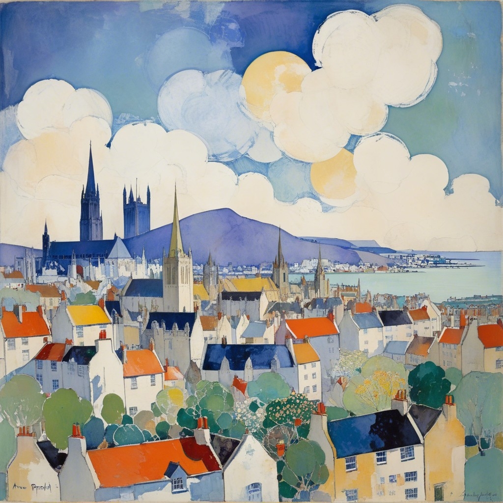 Example result. Prompt: beautiful city skyline (Anne Redpath, Frances Hodgkins:1.3) Negative Prompt: (deformed, distorted, disfigured:1.2), ugly,…