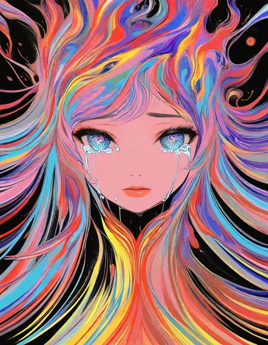 Example result. Prompt: 1girl, masterpiece, black background, colorful, dress, cosmic, ethereal, abstract, looking at viewer, floating, face focus, detailed…