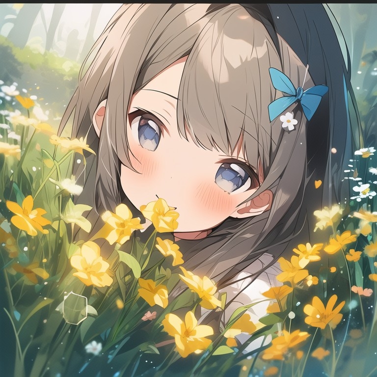 Example result. Prompt: cute girl in a wildflower garden, up close, (kawaii), (vector art), shouhui Negative Prompt: (deformed, distorted, disfigured:1.3),…