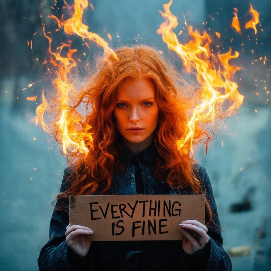 Example result. Prompt: beautiful redhead with (fire and flames around her hair), close portrait, haunted, (surrounded by delicate streaks and plumes of…