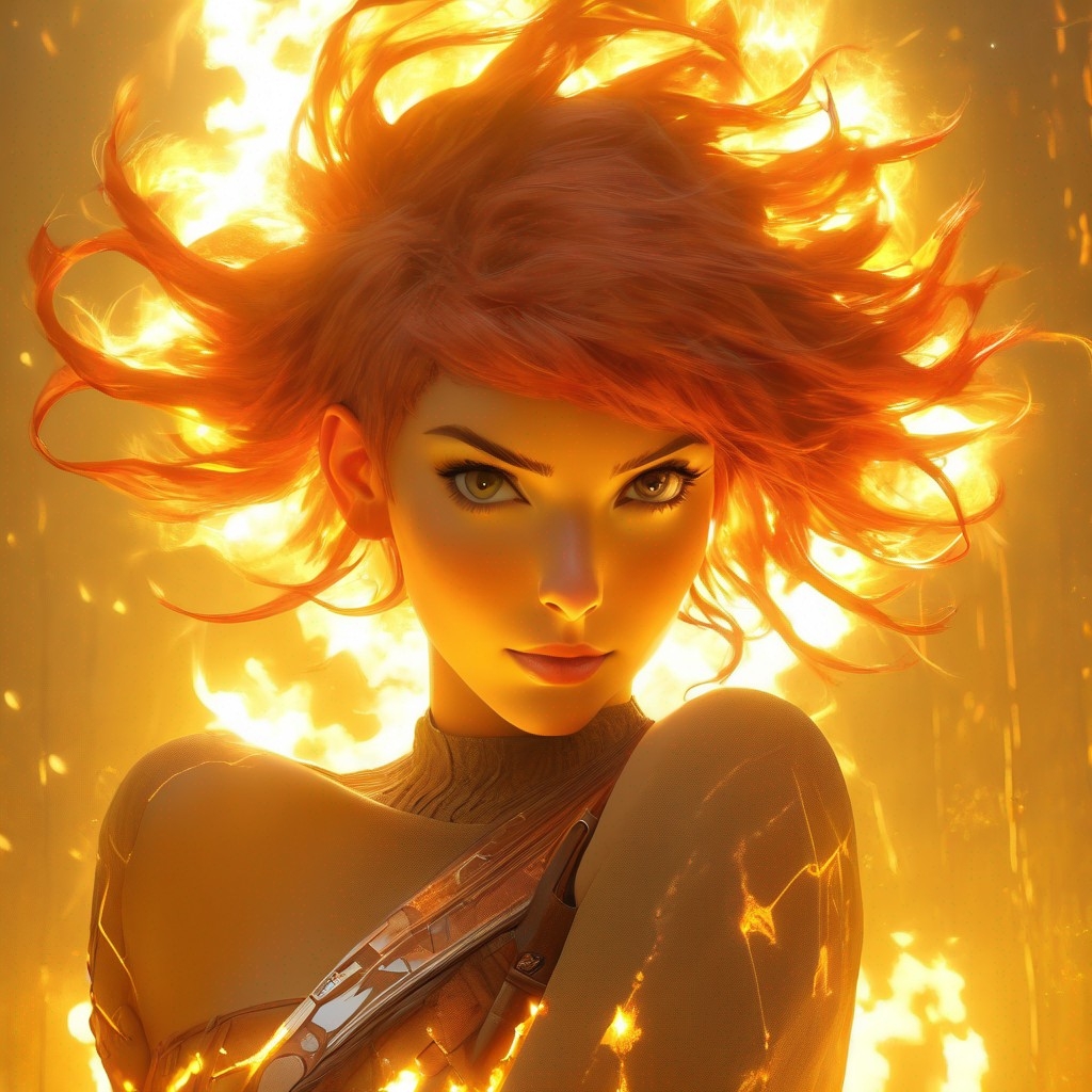 Example result. Prompt: beautiful woman, short red hair sticking up like a flame, solaris vibe, (solarpunk:1.5) (breathtaking) . (concept art), award-winning,…