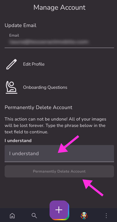 Deleting your Account: Deleting your Account