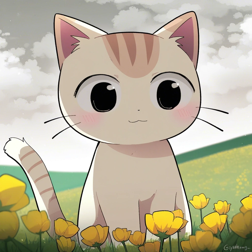 Example result. Prompt: 1kitten, on a wildflower hill, long whiskers, cat eyes, cute kitten behind wildflowers, cloudy sky, masterpiece, best quality, amazing…