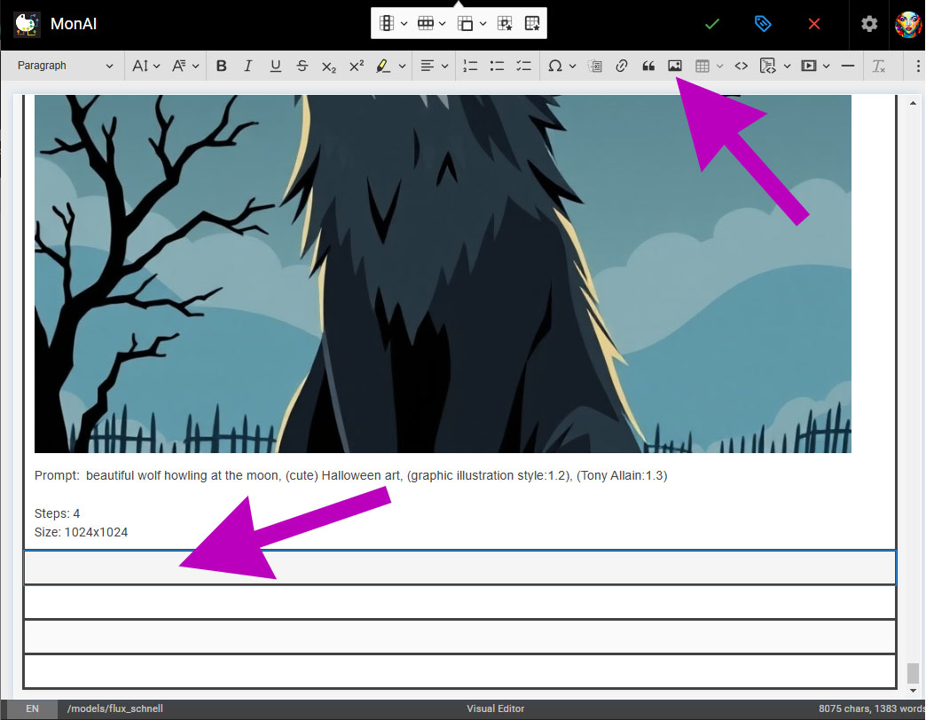 How to add to a Wiki page: Scroll down to the bottom of the page. Tap on the first empty row, then tap on the Add Image button near the top.