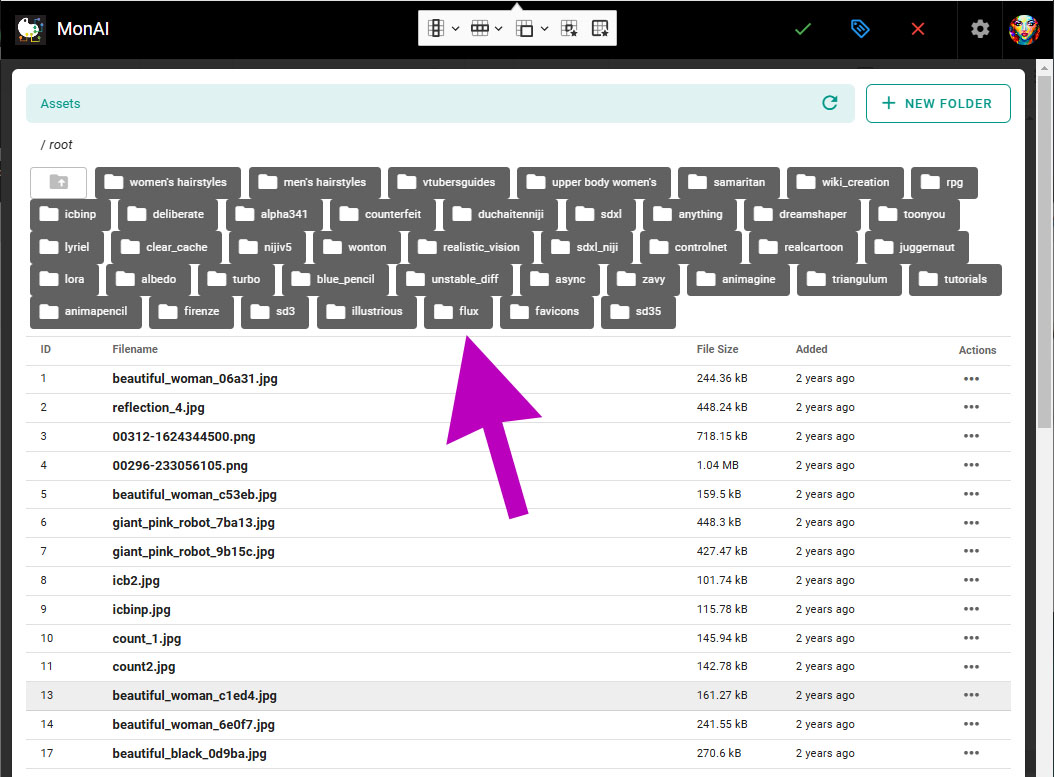 How to add to a Wiki page: Tap the folder for the model you are using.
