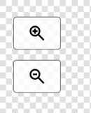 Zoom in and zoom out buttons